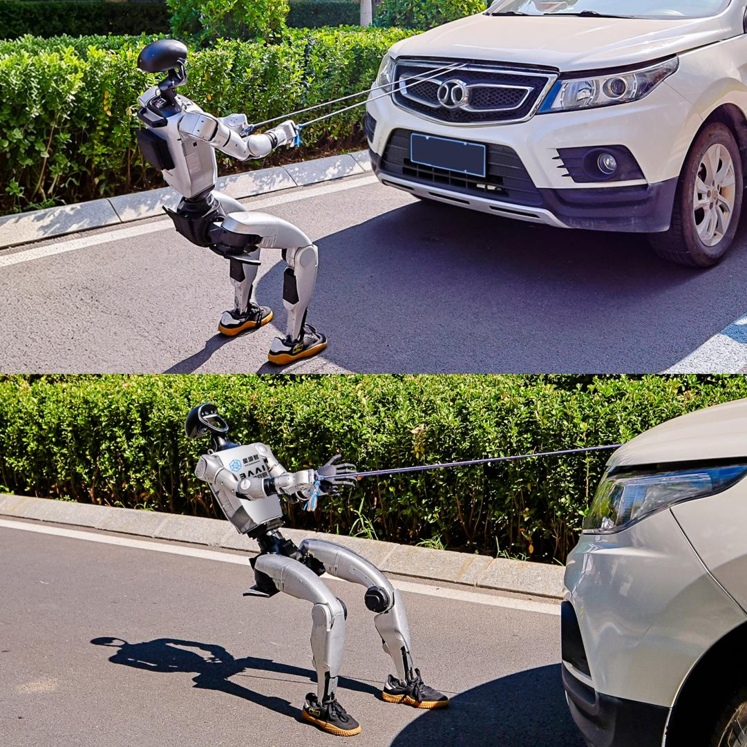 Under-40kg humanoid robot pulls 1.4-tonne car to set Guinness record