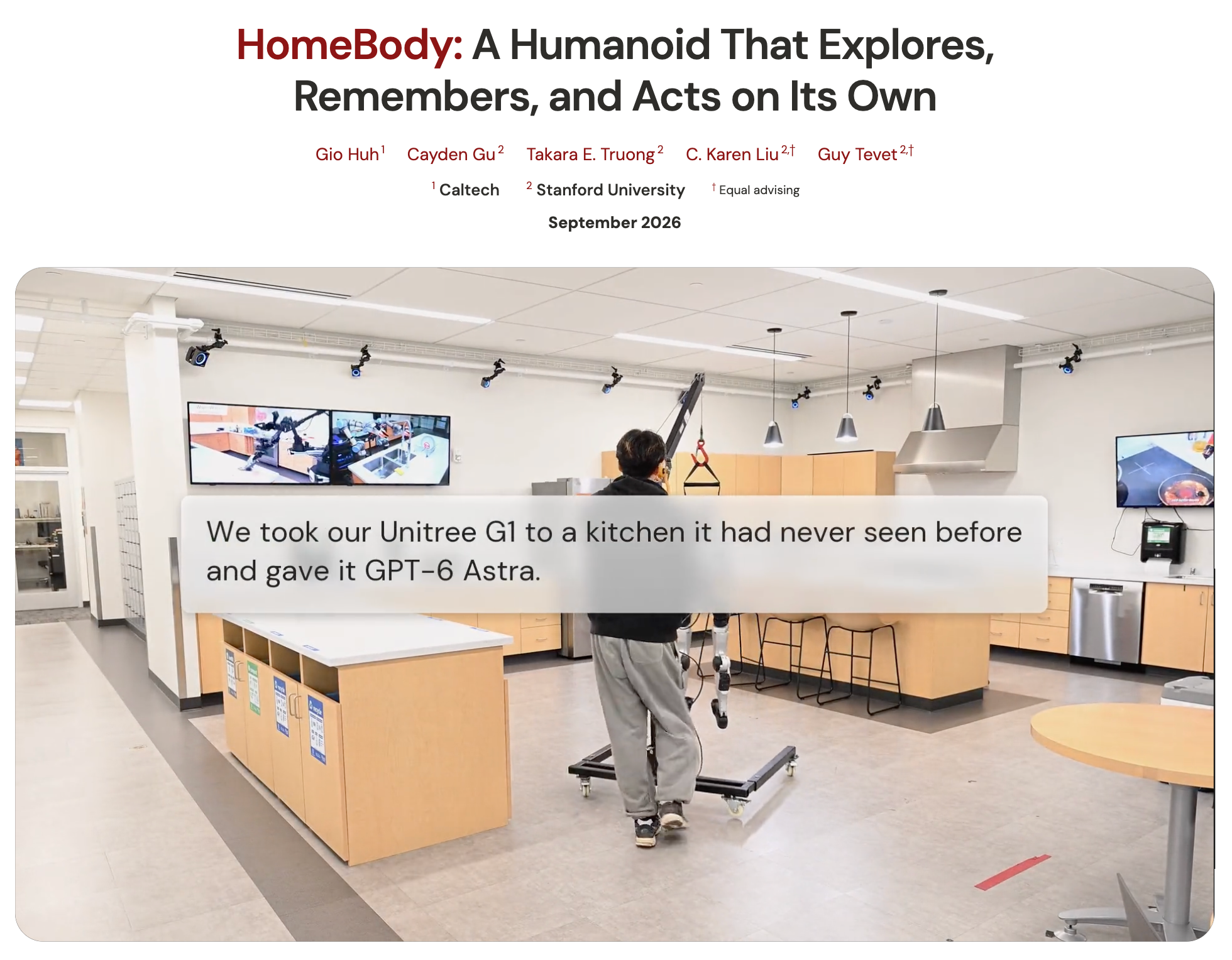 Caltech, Stanford unveil HomeBody system to give GPT Astra spatial memory for humanoid robots - RobotHOT